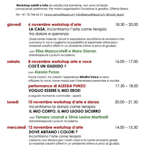 Art is Live programma incontri e workshop